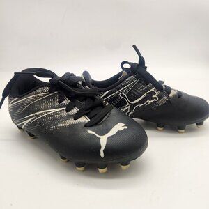Puma Youth Jr. Attacanto FG/AG Soccer Cleats (Black/Silver Mist), Size US 9
